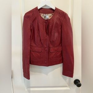 Kut from the kloth red leather jacket.